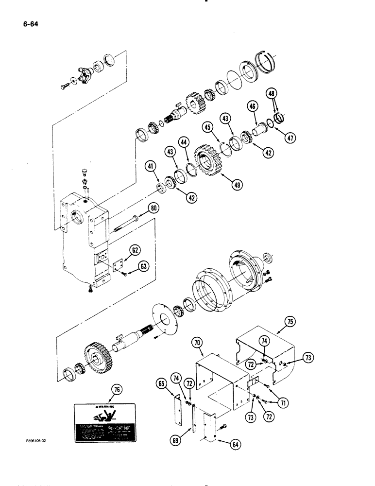 Схема запчастей Case IH 9130 - (6-64) - PTO TRANSFER CASE ASSEMBLY, [CONT] (06) - POWER TRAIN