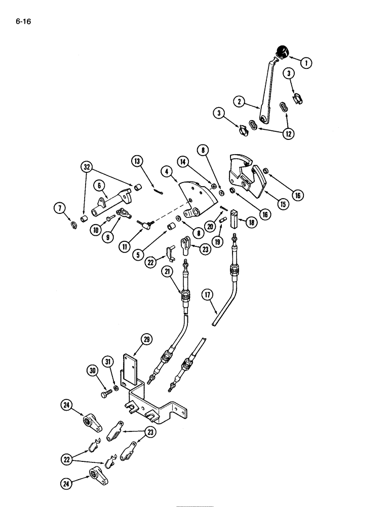 Схема запчастей Case IH 3594 - (6-016) - GEAR SHIFT LINKAGE (06) - POWER TRAIN