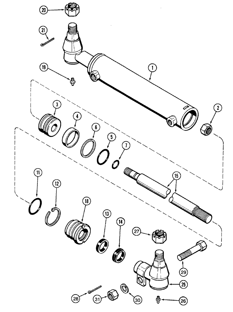 Схема запчастей Case IH 7220 - (5-048) - STEERING CYLINDER ASSEMBLY, MFD TRACTOR, ASN JJA0060303 (05) - STEERING