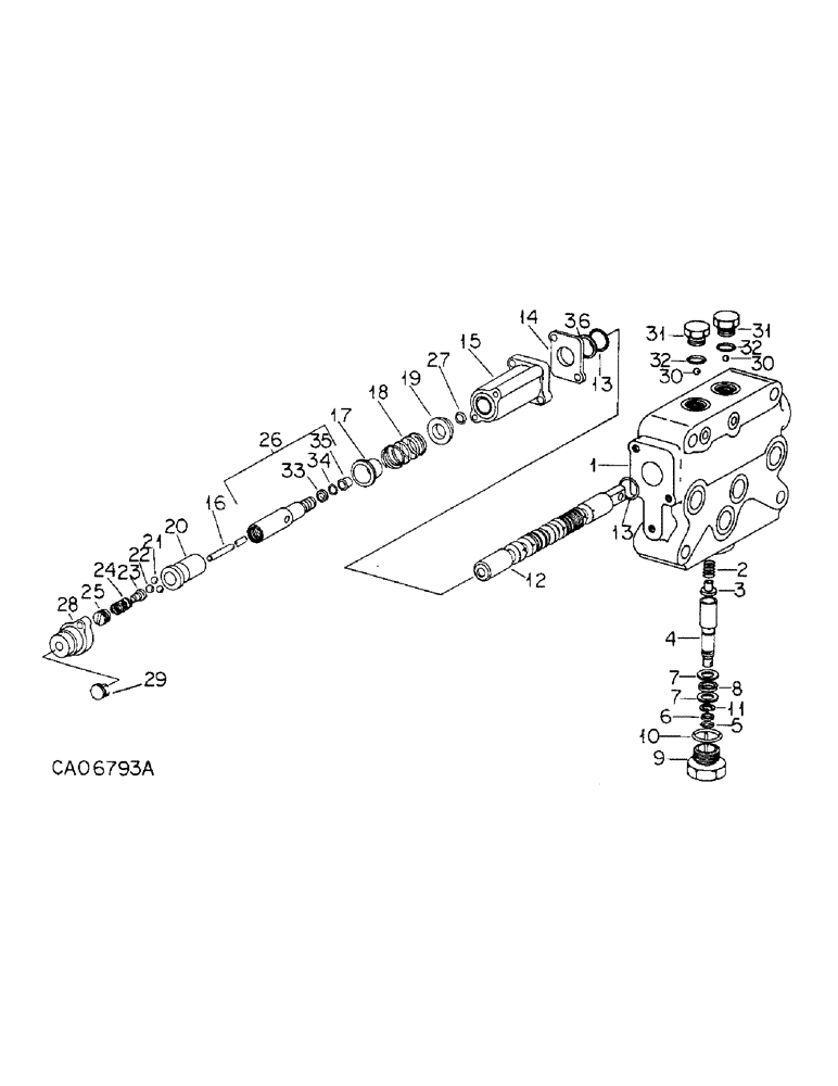 Схема запчастей Case IH 6788 - (10-37) - HYDRAULICS, CLOSE CENTER AUXILIARY CONTROL VALVE (07) - HYDRAULICS