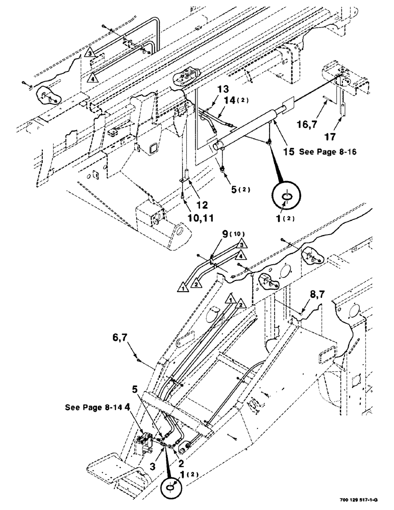 Схема запчастей Case IH 8575 - (8-12) - BALE EJECTOR HYDRAULIC ASSEMBLY (07) - HYDRAULICS