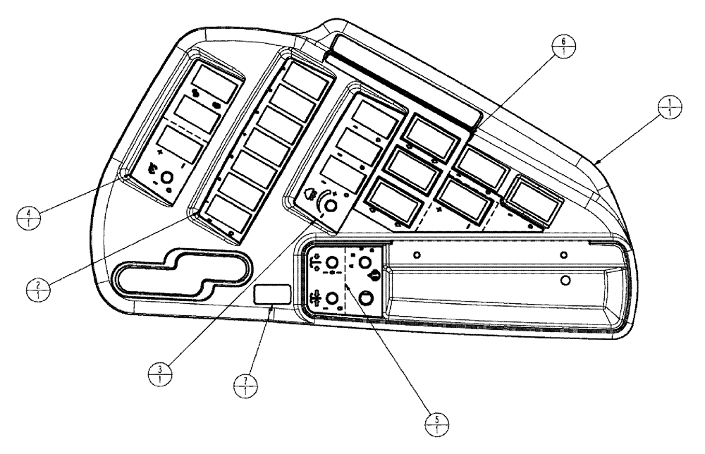 Схема запчастей Case IH TITAN 3520 - (01-058) - COVER ASSEMBLY, RH CONSOLE, LIQUID (10) - CAB