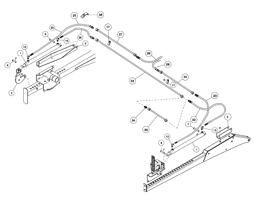 Схема запчастей Case IH 2052 - (09-07) - HYDRAULIC FORE-AFT REEL 2 ARM POSITIONER, 21.0 AND 25.0 FOOT HEADER (03) - CHASSIS/MOUNTED EQUIPMENT