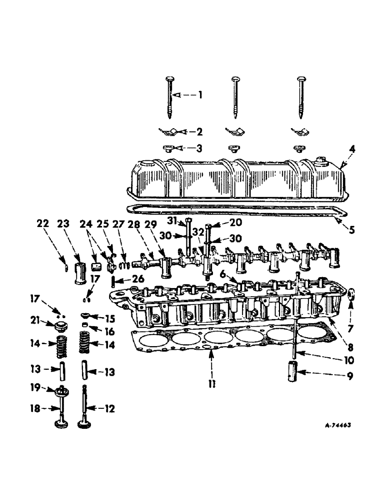 Схема запчастей Case IH 706 - (C-10) - CARBURETED ENGINES, CYLINDER HEAD AND RELATED PARTS (01) - ENGINE