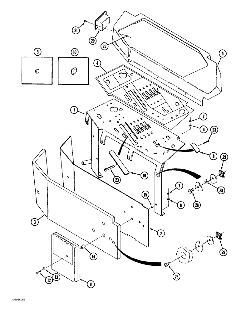 Схема запчастей Case IH 9310 - (9-072) - CAB CONTROL CONSOLE (09) - CHASSIS/ATTACHMENTS