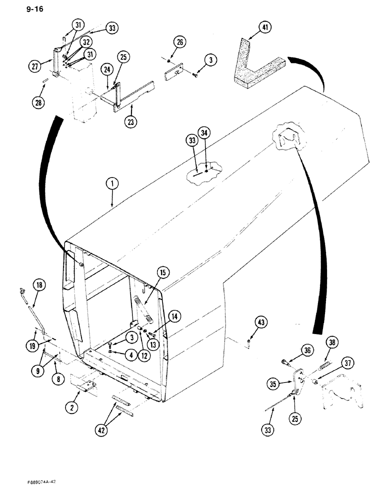 Схема запчастей Case IH 9270 - (9-16) - HOOD (09) - CHASSIS/ATTACHMENTS