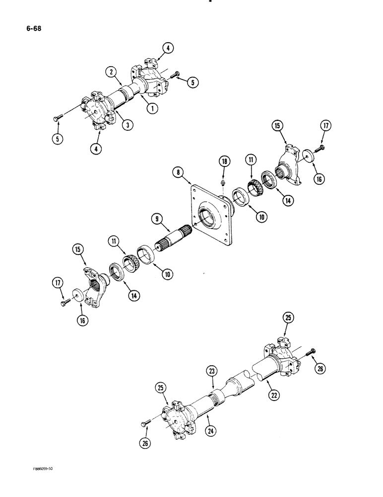 Схема запчастей Case IH STEIGER - (6-68) - PTO DRIVE SHAFT (06) - POWER TRAIN