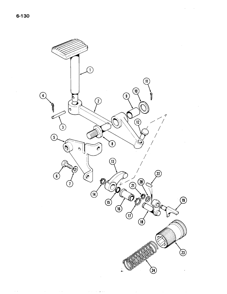 Схема запчастей Case IH 1194 - (6-130) - DIFFERENTIAL LOCK, TRACTORS WITHOUT CAB (06) - POWER TRAIN