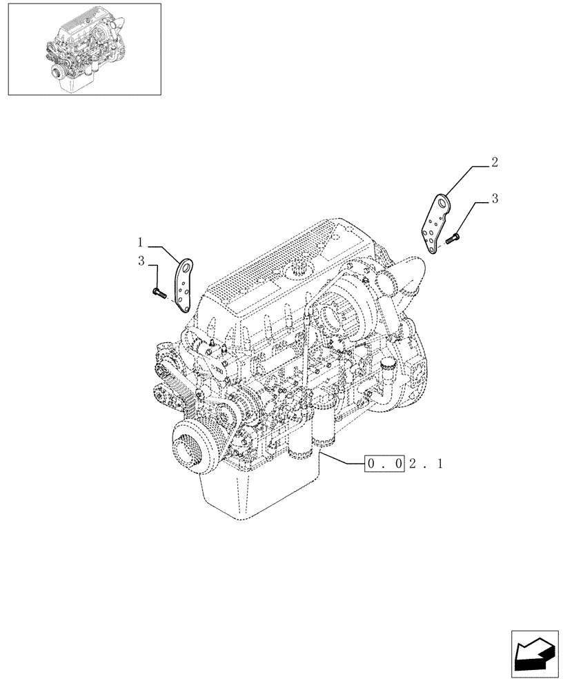 Схема запчастей Case IH F3AE0684E B006 - (0.45.0[01]) - HOOKS - ENGINE (504065242) 