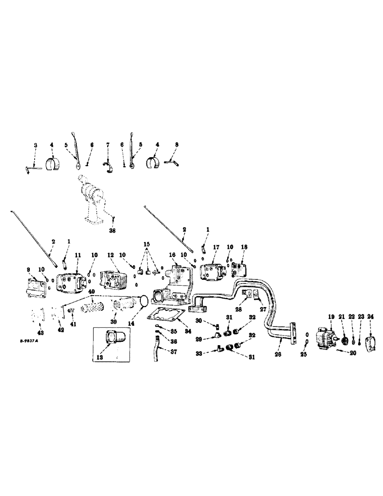 Схема запчастей Case IH 200 - (258) - HYDRAULIC SYSTEM, HYDRA-TOUCH SYSTEMS, SINGLE AND DOUBLE VALVES, FARMALL 230 TRACTORS (07) - HYDRAULIC SYSTEM