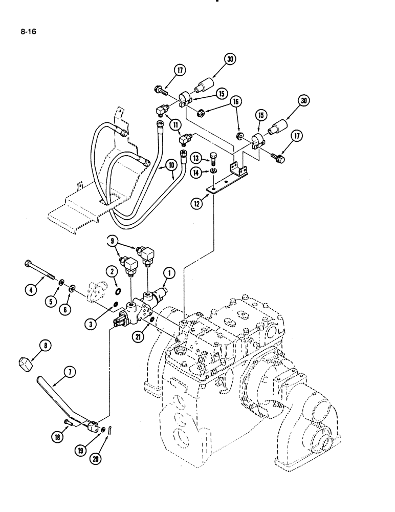 Схема запчастей Case IH 275 - (8-16) - AUXILIARY VALVE (08) - HYDRAULICS