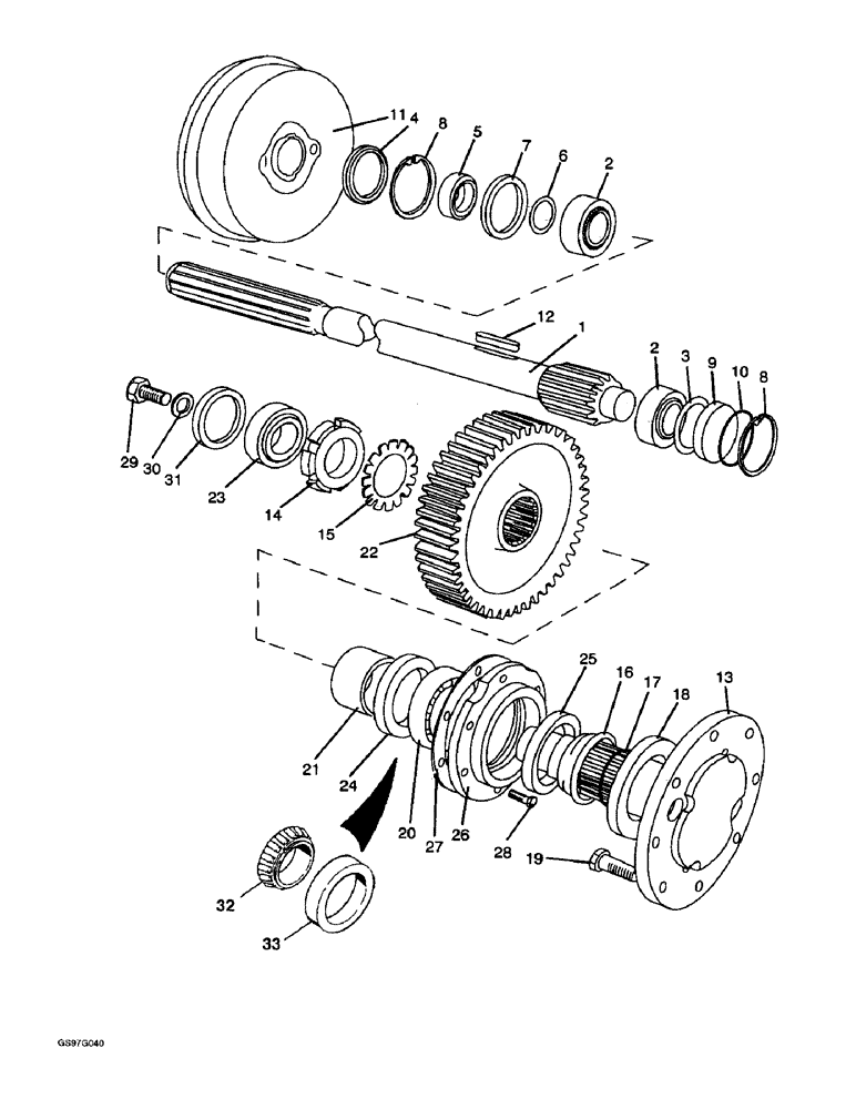 Схема запчастей Case IH 1212 - (6-62) - FINAL DRIVE, GEARS AND SHAFTS (06) - POWER TRAIN