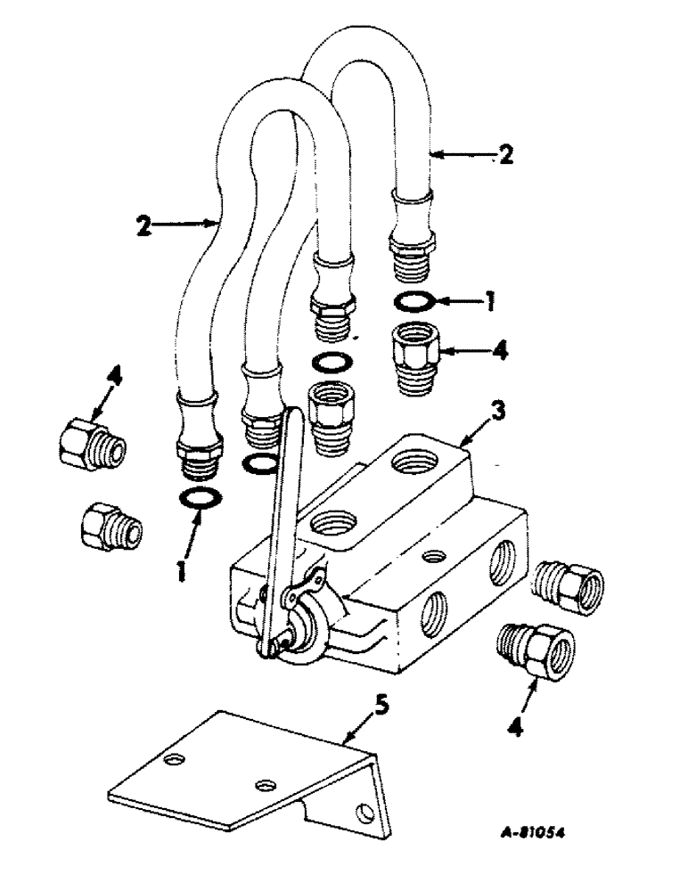 Схема запчастей Case IH 1110 - (M-23) - SELECTOR VALVE AND CONNECTIONS, INTERNATIONAL 404, 424, 444, 2404, 2424, 2444 TRACTORS W/LOADER 