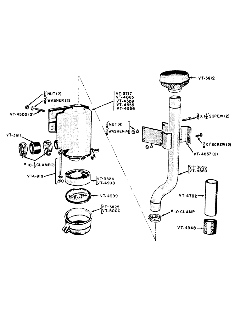 Схема запчастей Case IH VAC11-SERIES - (021) - AIR CLEANER, VAC, VA, VAO, VAH (02) - ENGINE