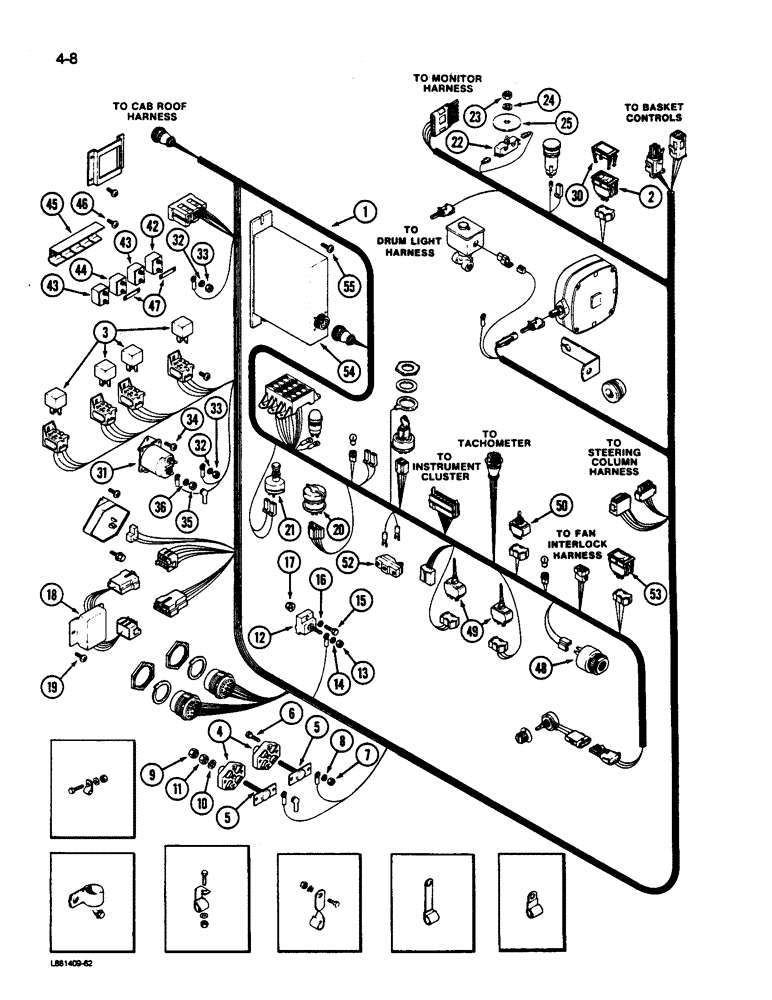 Схема запчастей Case IH 1822 - (4-08) - CONSOLE HARNESS (06) - ELECTRICAL SYSTEMS