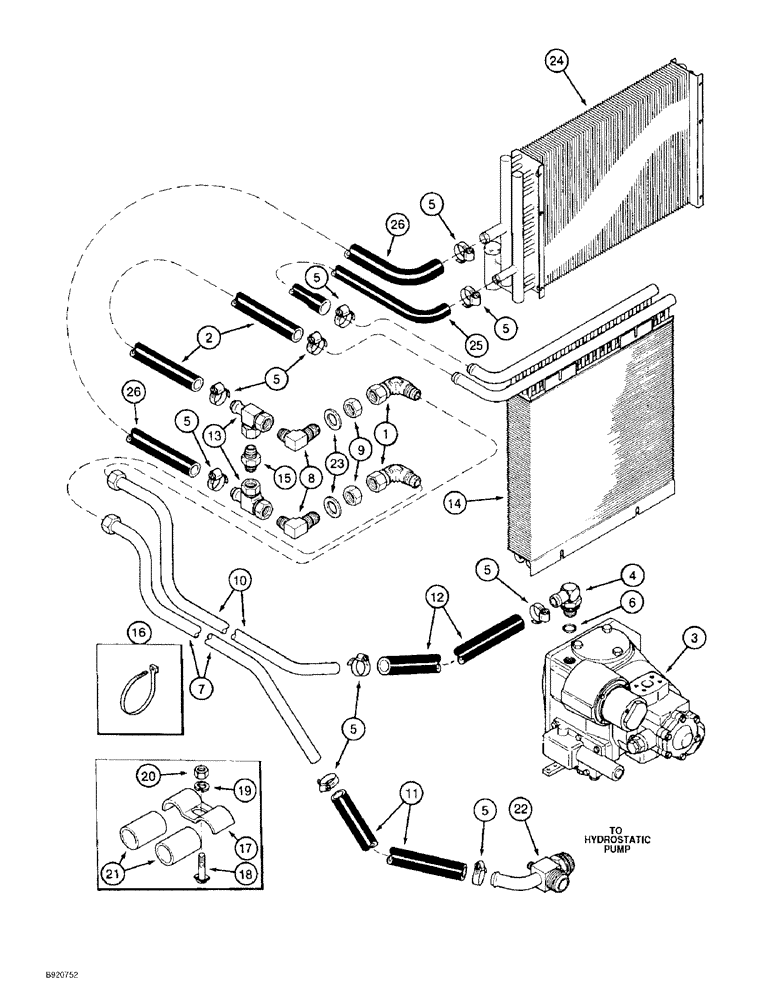 Схема запчастей Case IH 2022 - (6-04) - AUXILIARY OIL COOLER SYSTEM, SERIES HYDRAULIC INSTALLATION (03) - POWER TRAIN