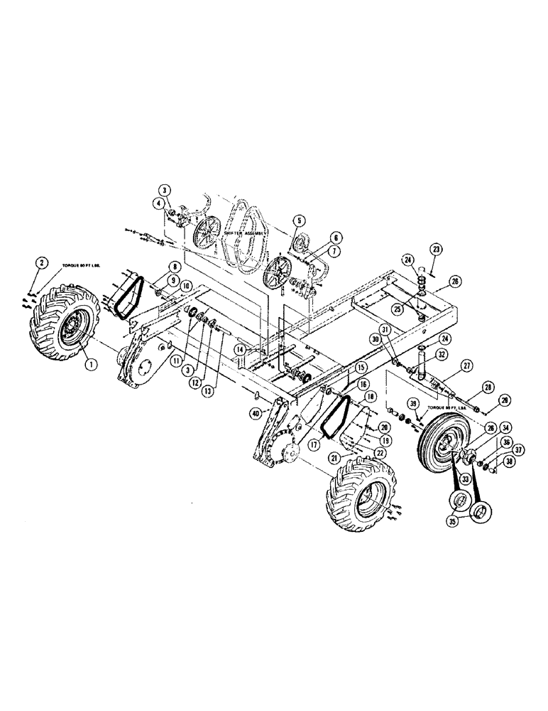 Схема запчастей Case IH 1075 - (016) - DRIVE WHEELS (44) - WHEELS