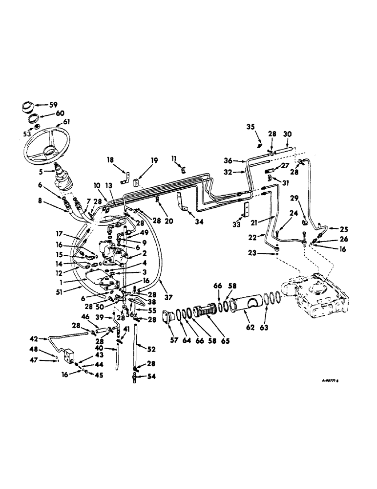 Схема запчастей Case IH 544 - (J-02) - STEERING MECHANISM, POWER STEERING, FARMALL GEAR DRIVE TRACTORS Steering Mechanism