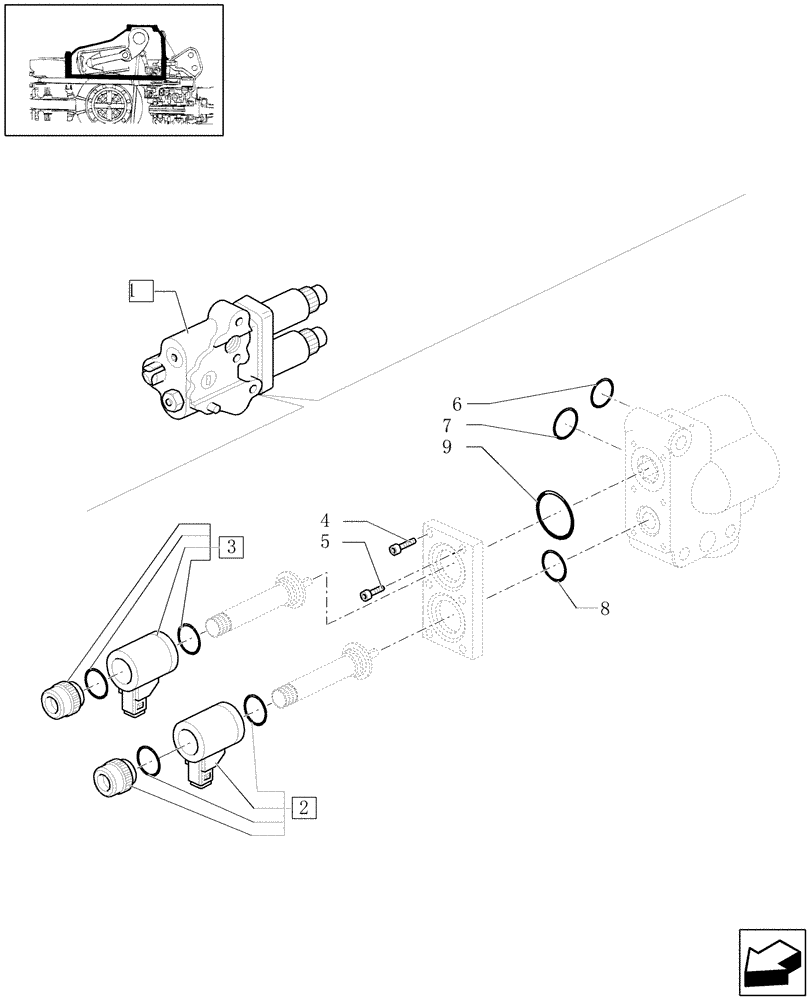 Схема запчастей Case IH JX1090U - (1.82.0/01[04]) - (VAR.832-836) ELECTRONIC LIFTING - VALVES & PARTS (07) - HYDRAULIC SYSTEM