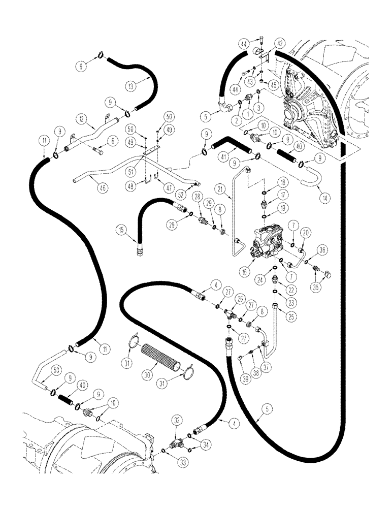Схема запчастей Case IH STX440 - (08-08) - AXLE HYDRAULICS LUBRICATION CIRCUIT STX 375 (08) - HYDRAULICS