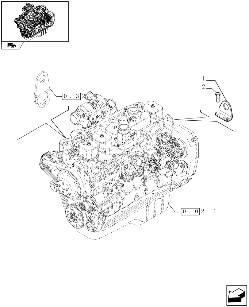 Схема запчастей Case IH F4GE9684R J600 - (0.45.0) - HOOKS - ENGINE (504035165) 