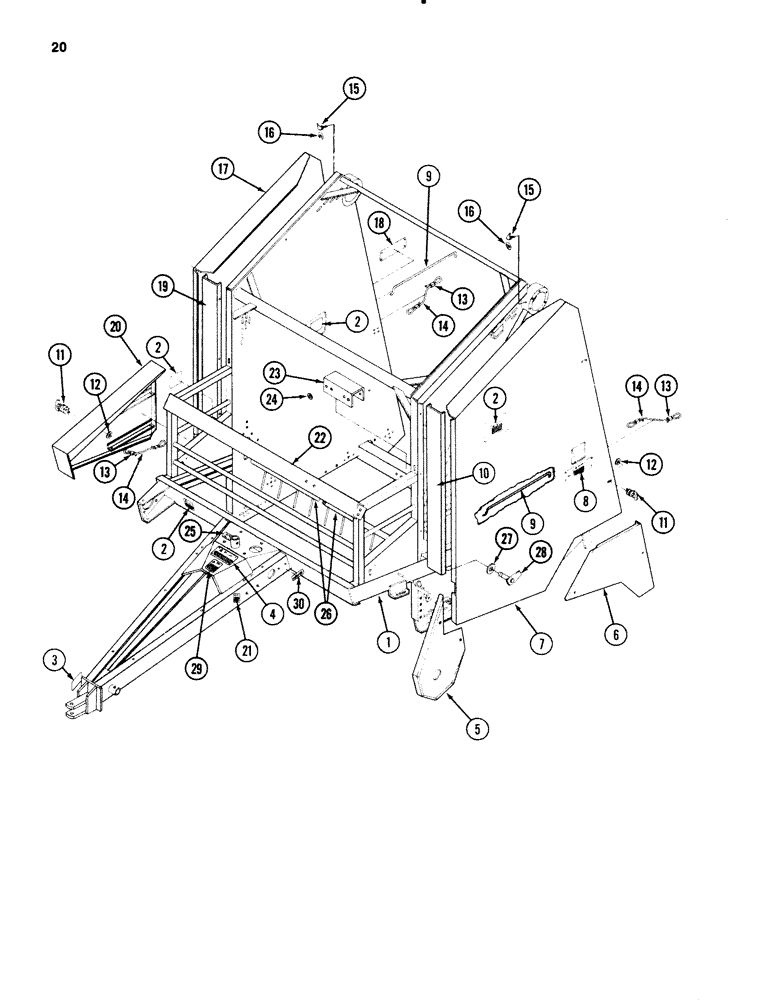 Схема запчастей Case IH 3650 - (20) - MAIN FRAME HOUSING 