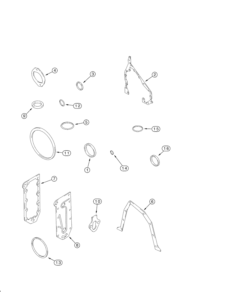 Схема запчастей Case IH MX180 - (02-45) - GASKET KIT, MX180, MX200, MX220, 6T-830/6TAA-830 EMISSIONS CERTIFIED ENGINE, CYLINDER BLOCK (02) - ENGINE