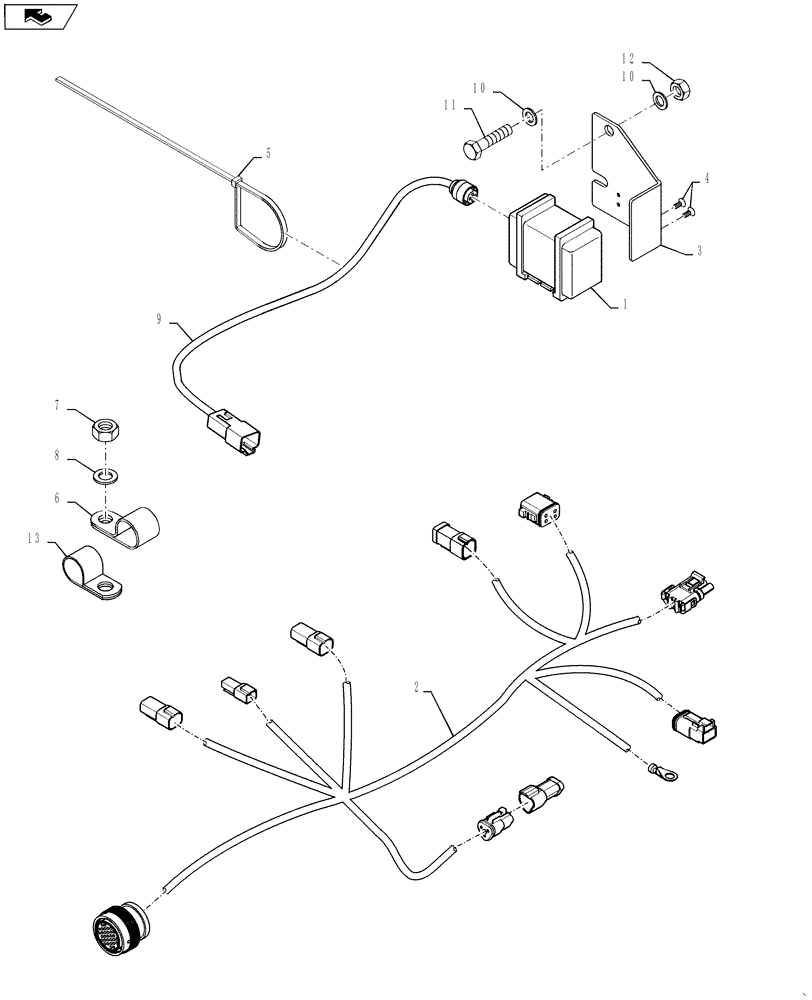 Схема запчастей Case IH 3230 - (55.440.04[02]) - ACCUGUIDE ELECTRICAL GROUP, FRAME, SN YCT033425 AND AFTER (55) - ELECTRICAL SYSTEMS