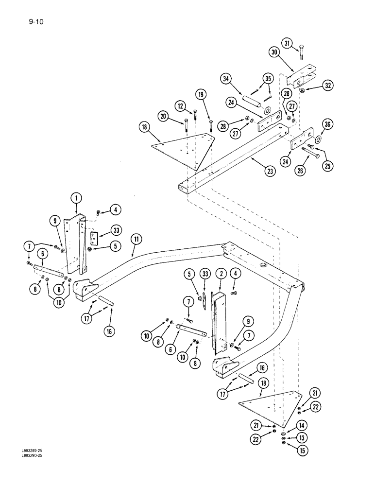 Схема запчастей Case IH 6300 - (9-010) - SINGLE DRILL HITCH (09) - CHASSIS/ATTACHMENTS