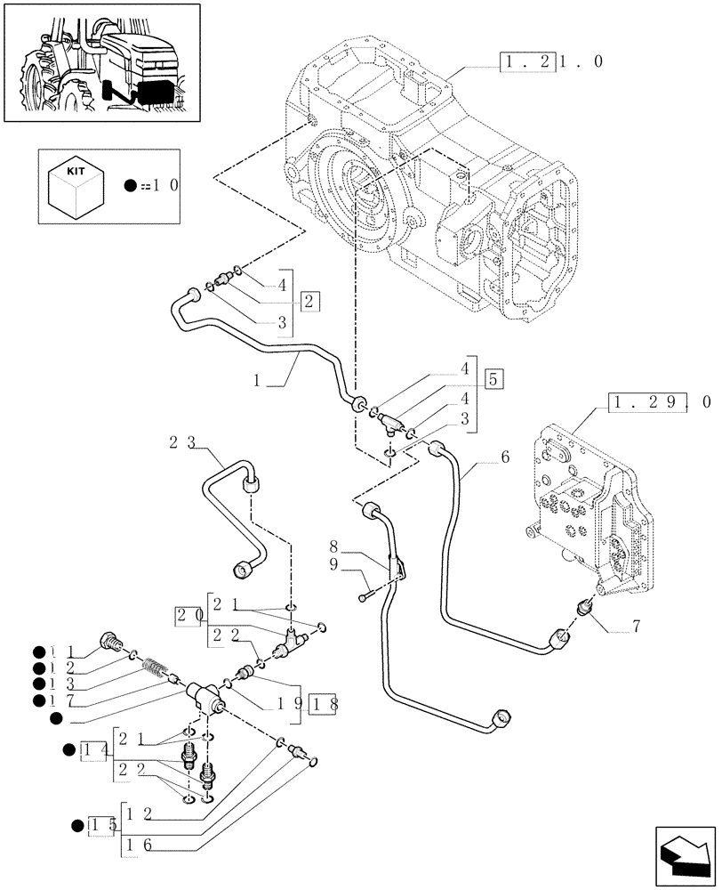 Схема запчастей Case IH MAXXUM 140 - (1.29.7/15[01]) - 113 L/MIN CCLS PUMP FOR (CL.4) FRONT AXLE - GEARBOX LUBRICATION PIPING - C6562 (VAR.334835-336835-337835-338835-339835 / 743744) (03) - TRANSMISSION