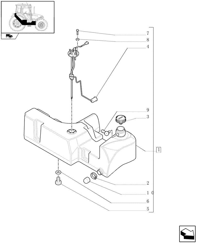 Схема запчастей Case IH FARMALL 60 - (1.14.0[01]) - FUEL TANK - C6435 (02) - ENGINE EQUIPMENT