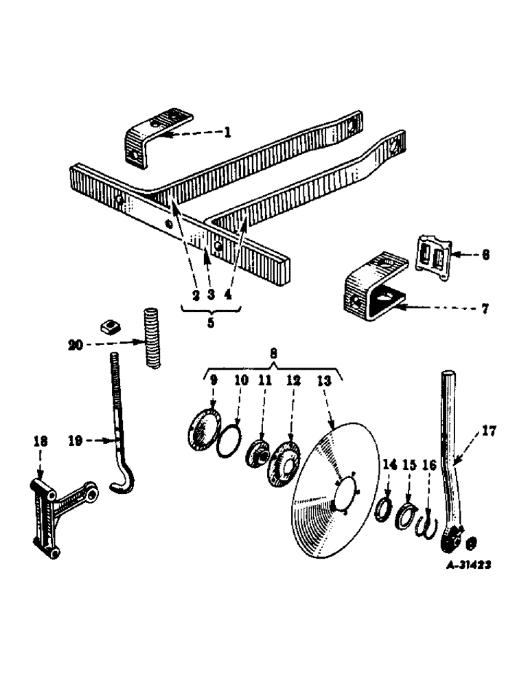 Схема запчастей Case IH 187 - (D-07) - DISK COVERING ATTACHMENT 