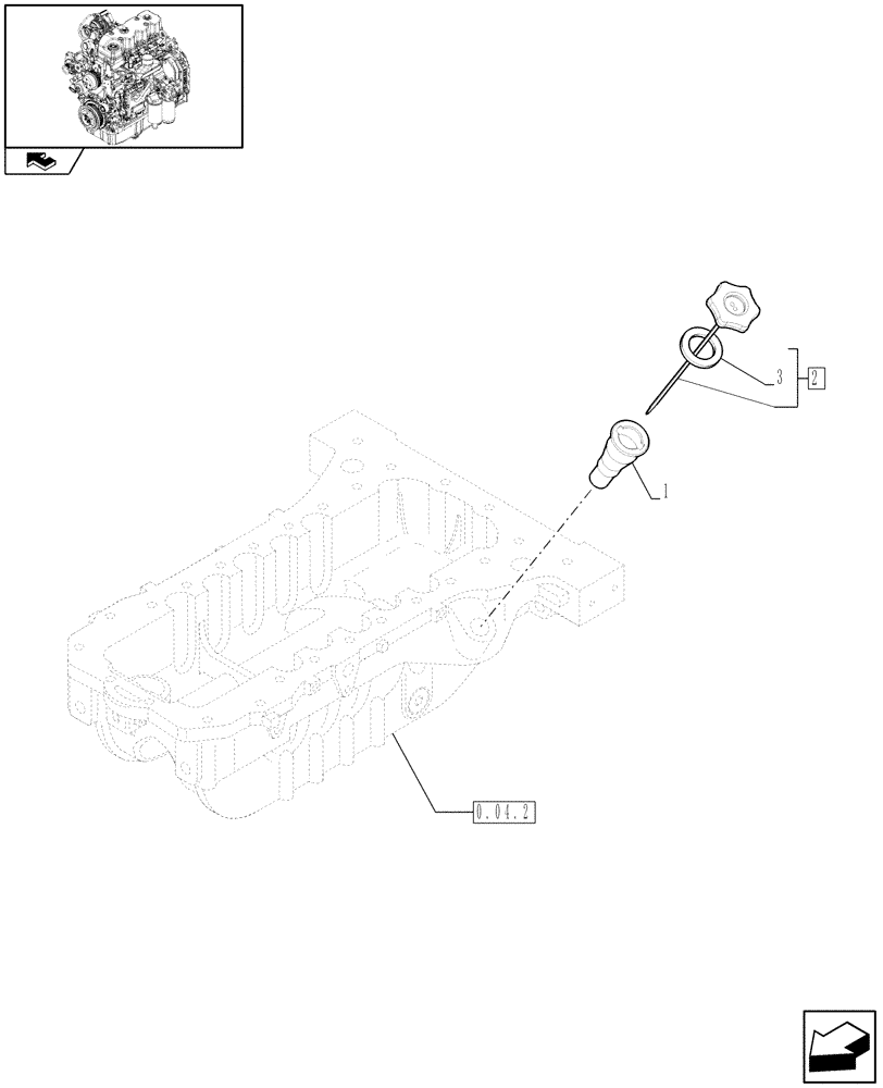 Схема запчастей Case IH MAXXUM 130 - (0.27.0) - ENGINE OIL DIPSTICK (STD + VAR.330003-332115) (01) - ENGINE