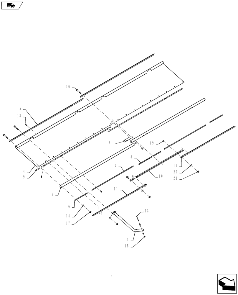 Схема запчастей Case IH RD193 - (60.620.04) - FLEXIBLE PUSHBAR, GRASS SEED (60) - PRODUCT FEEDING