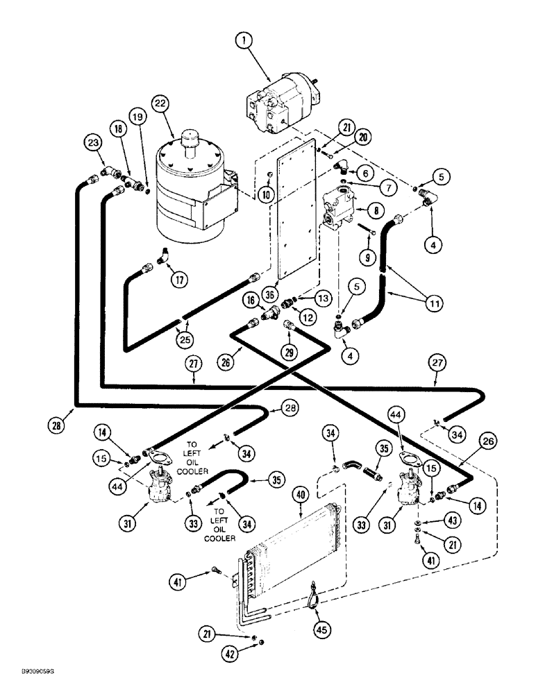 Схема запчастей Case IH 955 - (8-14) - BLOWER PUMP HYDRAULIC SYSTEM, 12 ROW NARROW - VERTICAL FOLD (08) - HYDRAULICS