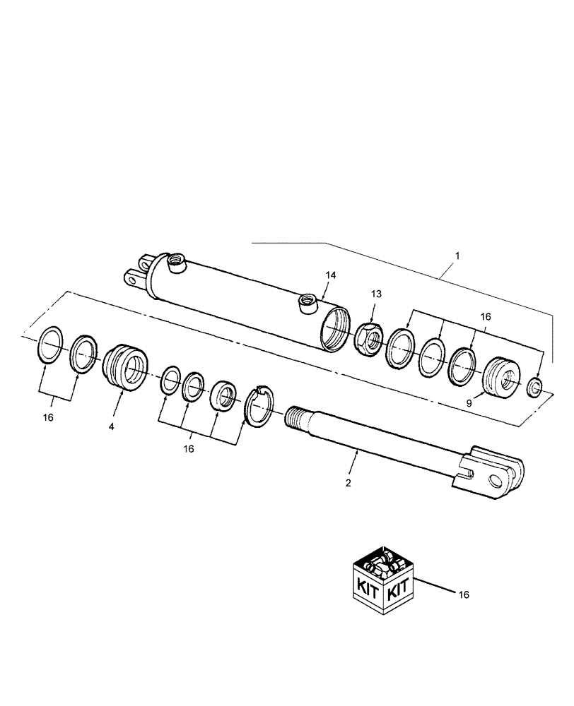 Схема запчастей Case IH BM184 - (112) - HYDRAULIC CYLINDER, LIFT 