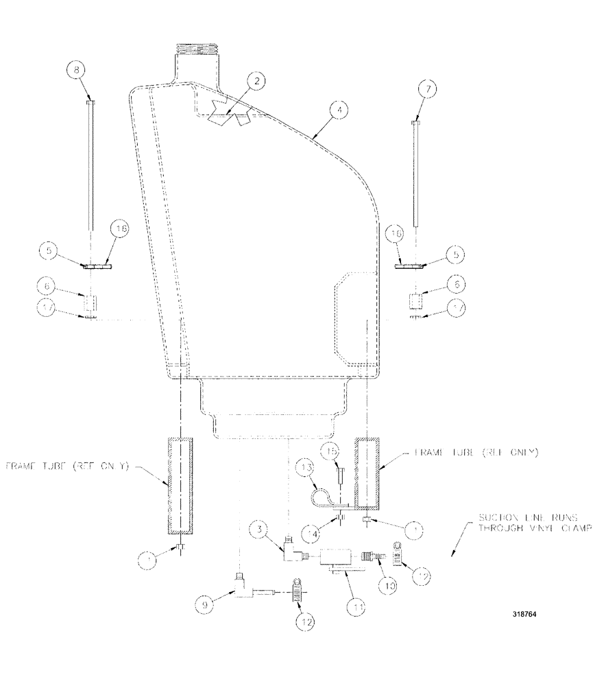 Схема запчастей Case IH SPX3200 - (04-004) - FUEL TANK GROUP (10) - ENGINE