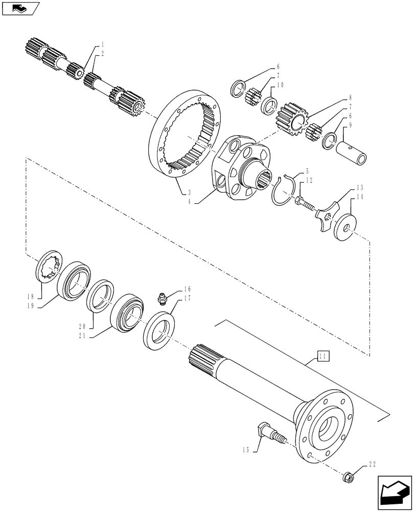 Схема запчастей Case IH PUMA 130 - (27.120.03) - VAR - 390319 - STANDARD REAR AXLE - FINAL DRIVE - PUMA 130 & 145 (27) - REAR AXLE SYSTEM