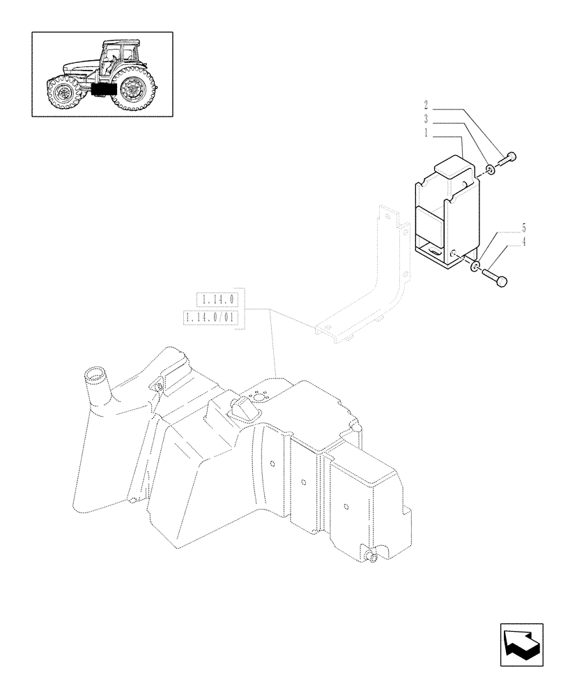 Схема запчастей Case IH MXU135 - (1.14.7) - FUEL TANK SUPPORT (02) - ENGINE EQUIPMENT