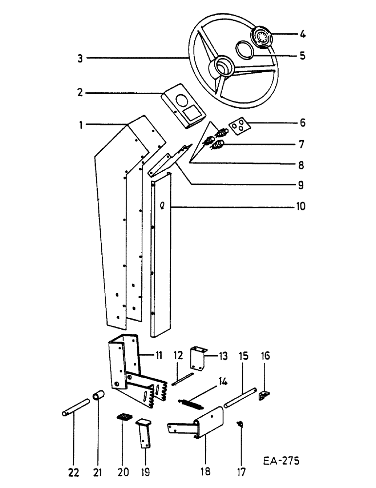 Схема запчастей Case IH 1460 - (05-004) - STEERING WHEEL AND POST, GERMAN MARKET (04) - STEERING