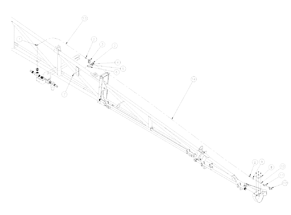 Схема запчастей Case IH SPX4260 - (11-008) - NOZZLE GROUP, RIGHT BOOM 90 Options