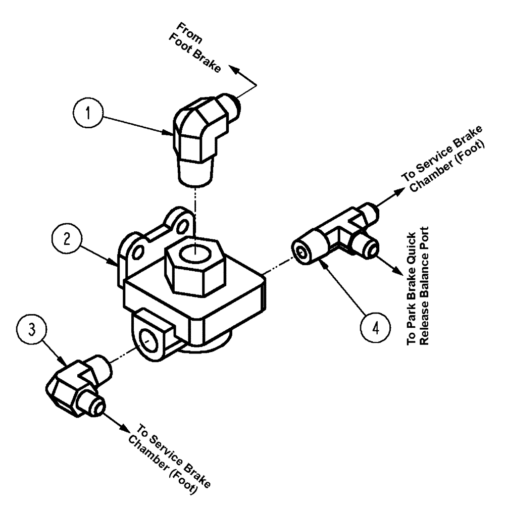 Схема запчастей Case IH FLX4510 - (07-006) - QUICK RELEASE, REAR BRAKE Pneumatics