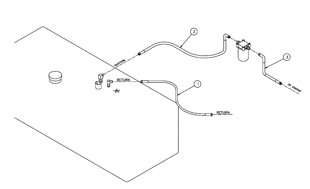 Схема запчастей Case IH FLX3300B - (02-010) - FUEL HOSE & FITTINGS GROUP (01) - ENGINE