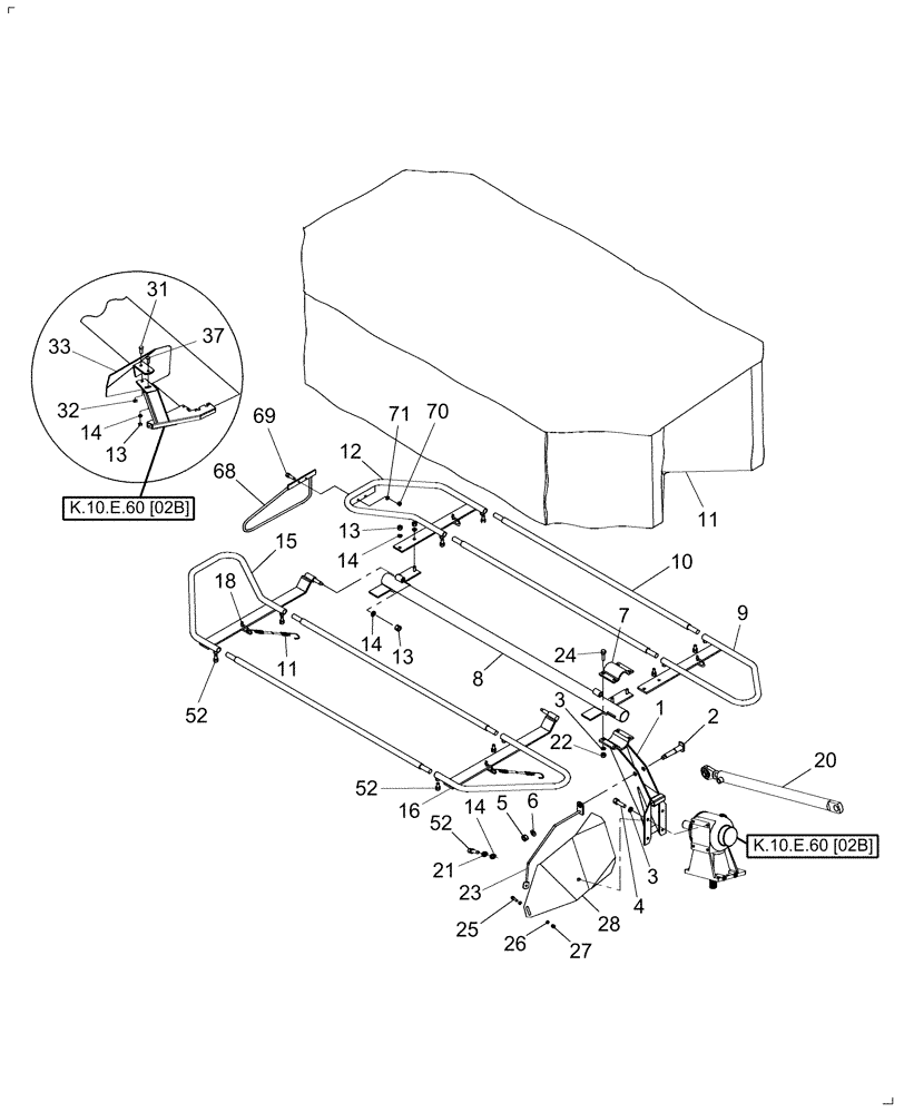 Схема запчастей Case IH MDX31 - (F.20.C[2A]) - SUPPORT, 5 DISC, FROM Y9ZSD0018 F - Frame Positioning