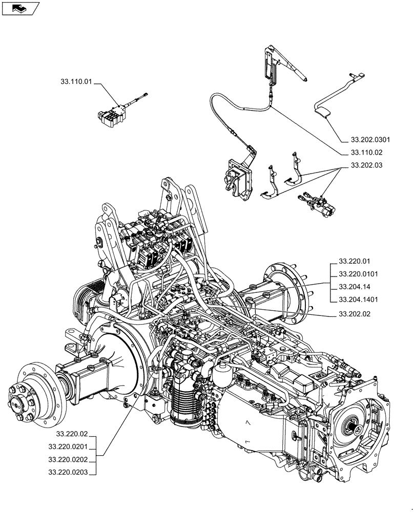 Схема запчастей Case IH PUMA 170 - (33.000.00[01]) - PICTORIAL INDEX - BRAKES & CONTROLS (33) - BRAKES & CONTROLS