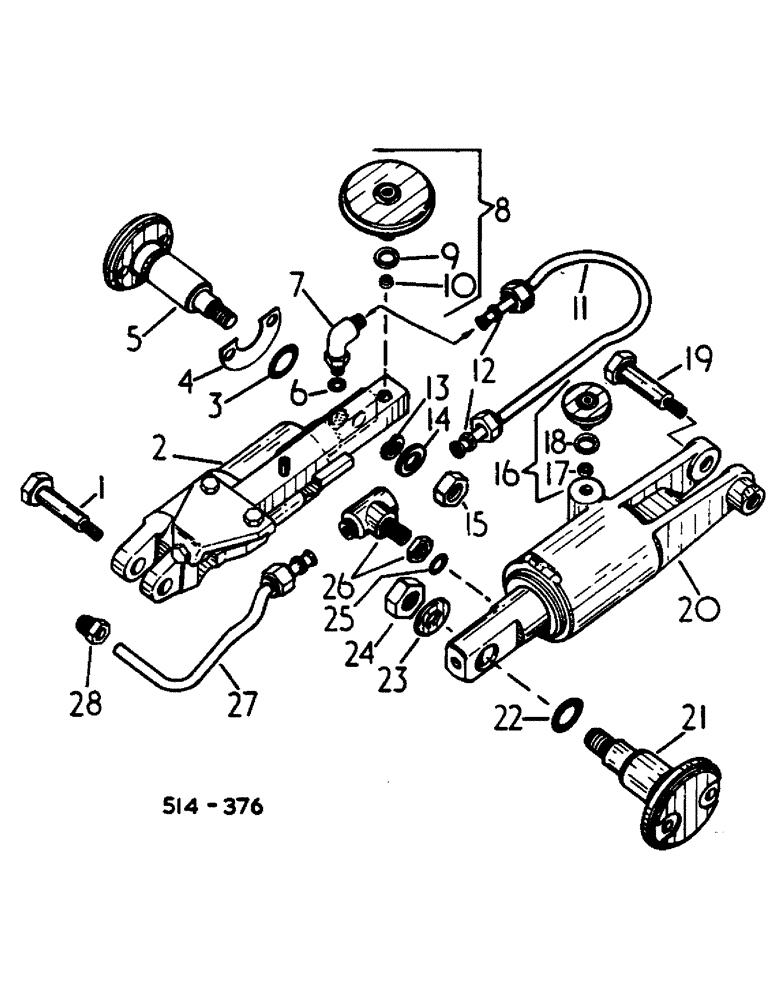 Схема запчастей Case IH HYDRO 84 - (07-08) - DRIVE TRAIN, MOTOR AND PUMP SERVO CYLINDER WITH CONNECTIONS, HYDRO 84 TRACTORS (04) - Drive Train