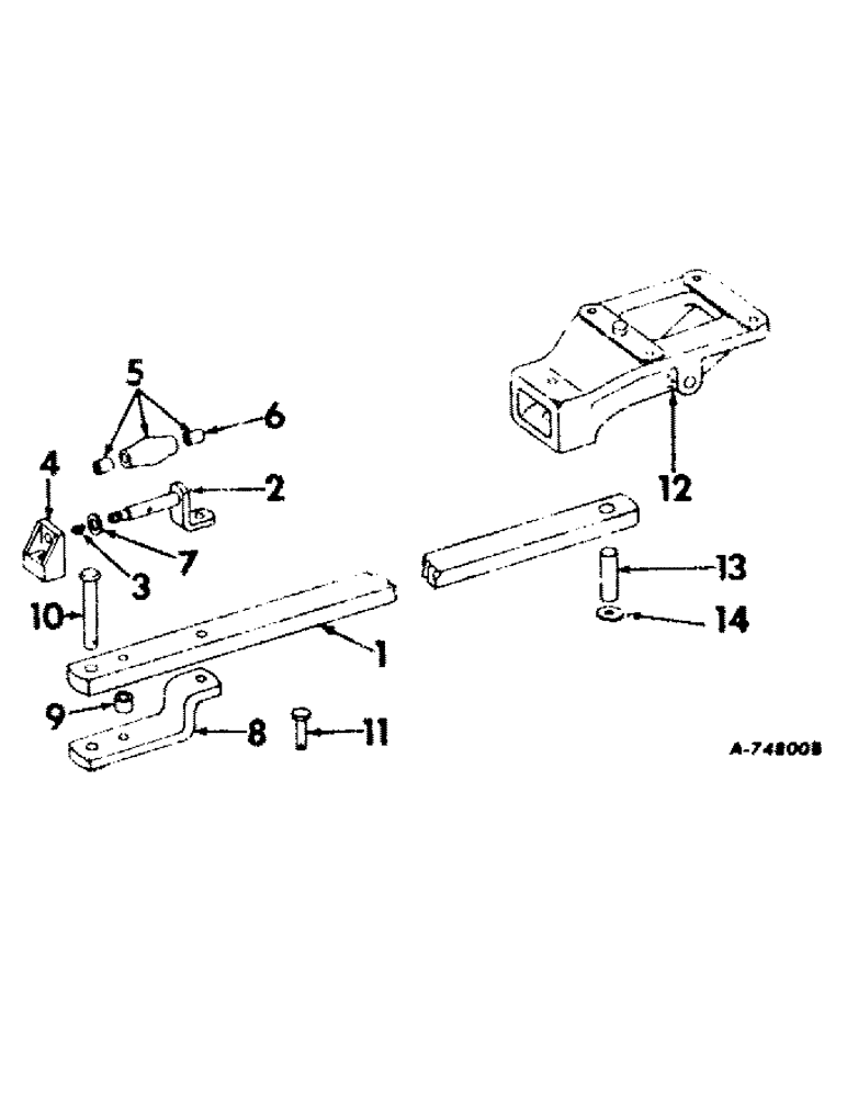 Схема запчастей Case IH 2826 - (09-04) - FRAME, SWINGING DRAWBAR, TRACTORS WITH VERTICALLY ADJUSTABLE DRAWBARS (12) - FRAME