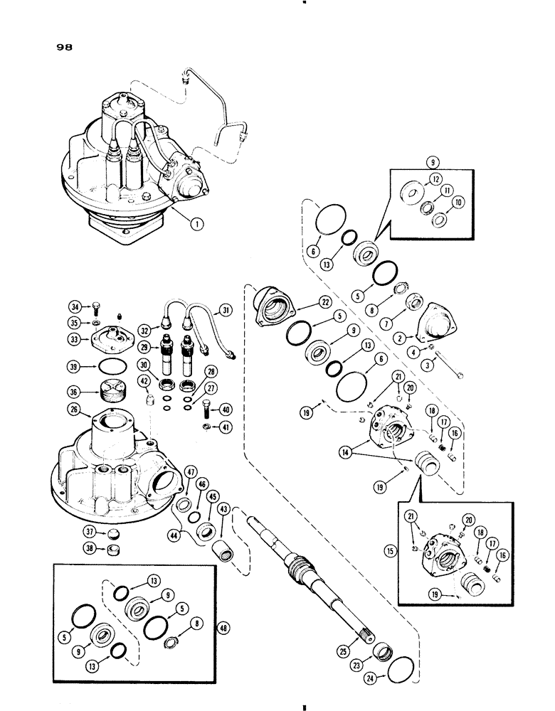 Схема запчастей Case IH 830-SERIES - (098) - A33058 POWER STEERING GEAR, 830 GEN. PURP. AND HI-CLR. (05) - STEERING