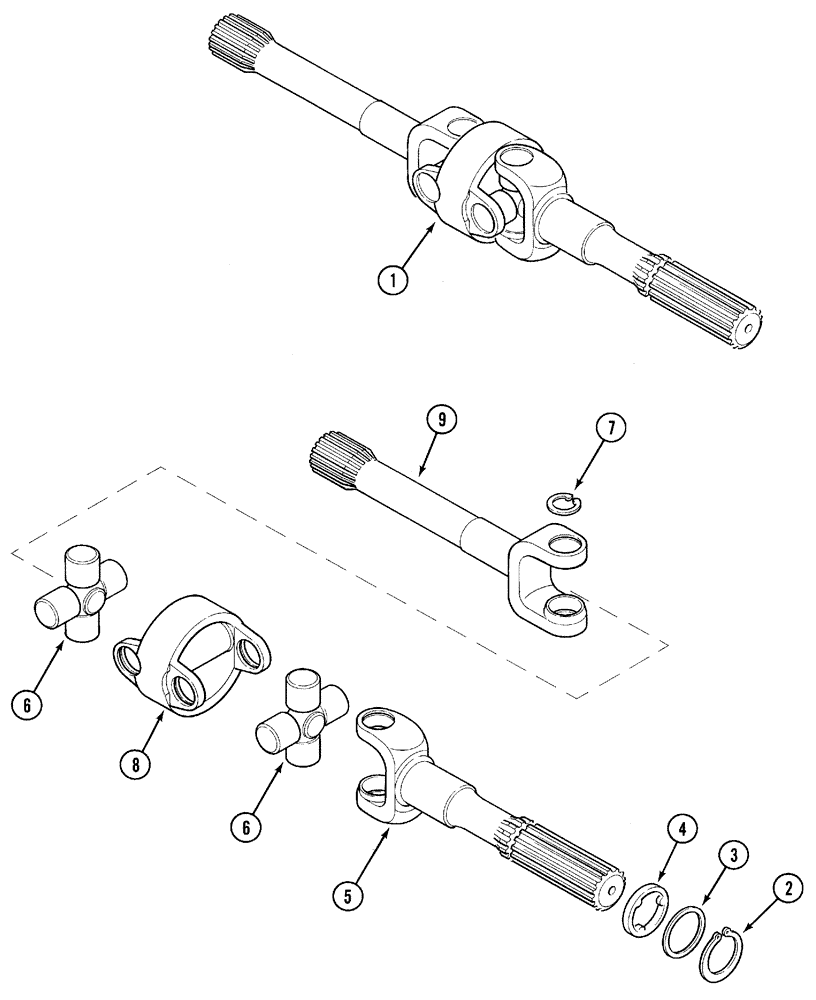 Схема запчастей Case IH CX90 - (05-19) - DRIVE SHAFT - M.F.D. (05) - STEERING