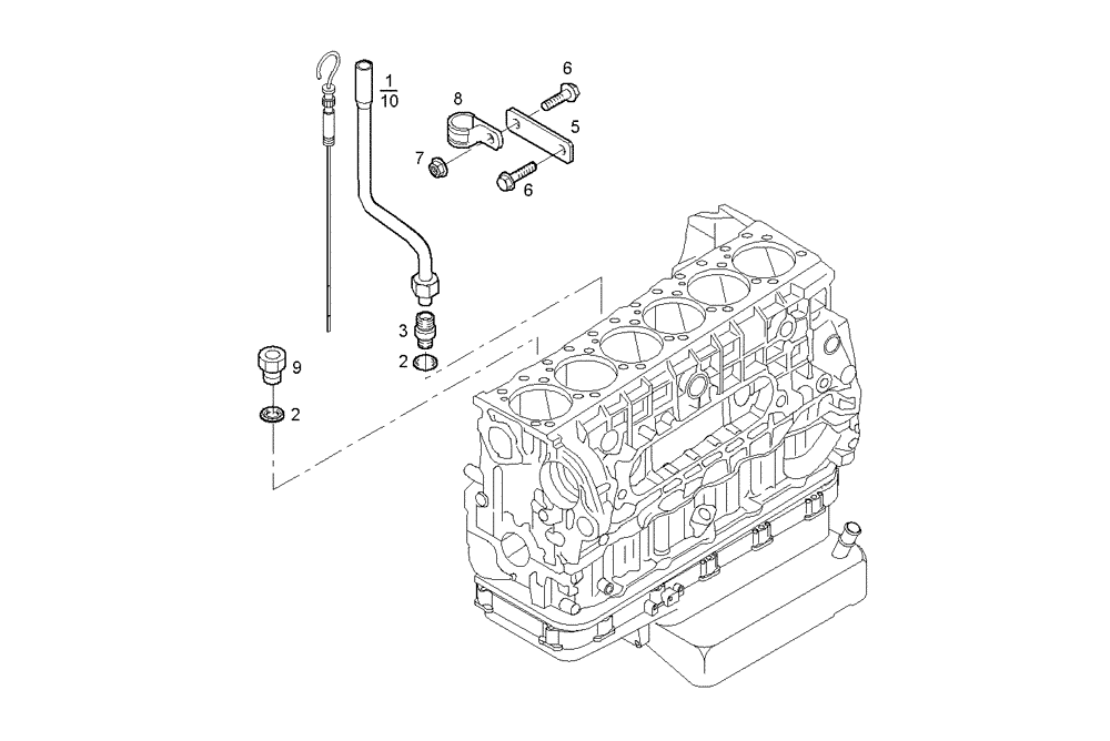 Схема запчастей Case IH F3AE0684P E904 - (2712.002) - OIL DIPSTICK PIPE 